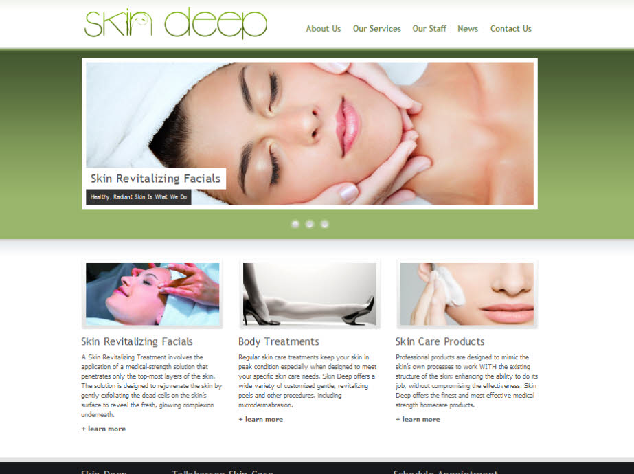 Skin Deep Skin Care | Tallahassee Web Design and WordPress Development