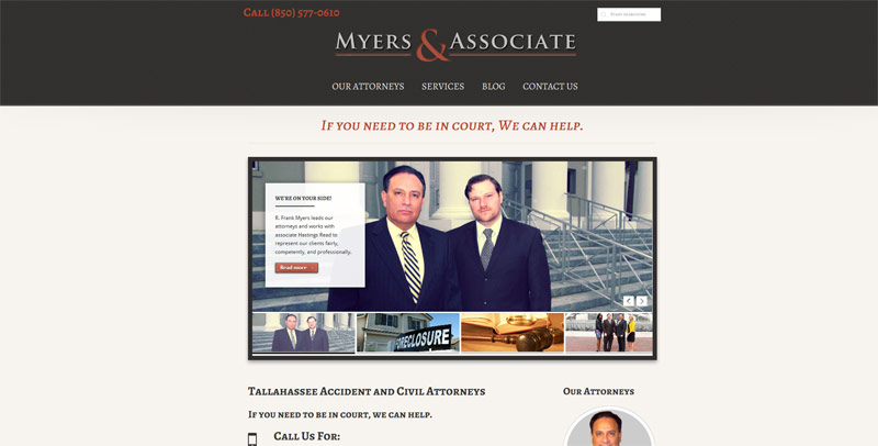 Myers and Associate Attorney Website